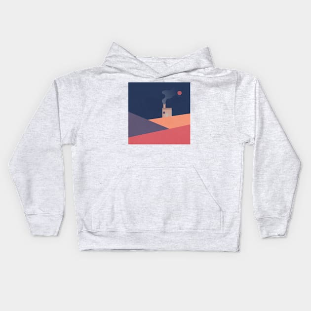 Modern abstract vector landscape Kids Hoodie by zaiynabhw